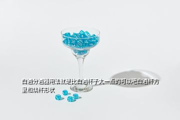 白酒分酒器用法就是比白酒杯子大一點的可以吧白酒杯方里和燒杯形狀