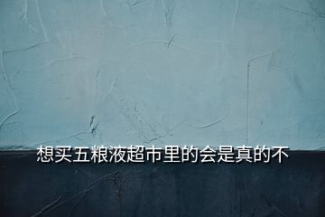想買五糧液超市里的會是真的不