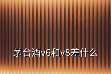 茅臺酒v6和v8差什么