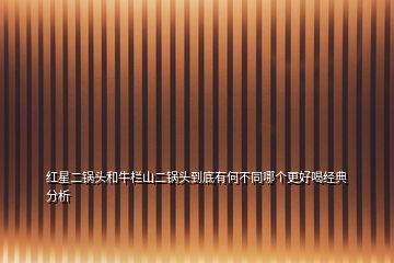 紅星二鍋頭和牛欄山二鍋頭到底有何不同哪個更好喝經典分析
