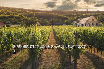 透明熊貓瓶裝的茅臺(tái)酒國(guó)之驕子52大福酒廠2003年價(jià)格