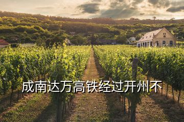 成南達萬高鐵經(jīng)過開州不