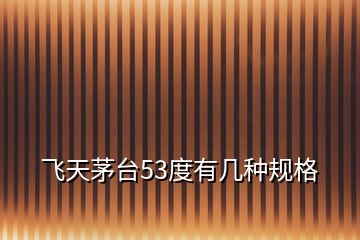 飛天茅臺(tái)53度有幾種規(guī)格