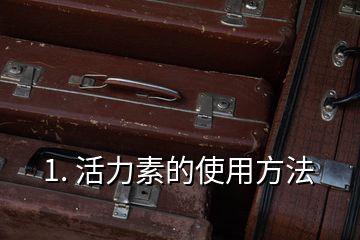 1. 活力素的使用方法