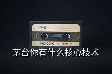 茅臺你有什么核心技術