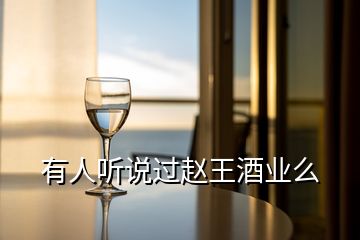 有人聽說過趙王酒業(yè)么