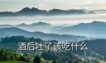 酒后吐了該吃什么
