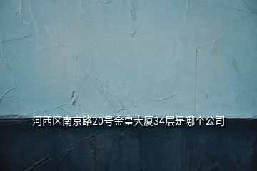 河西區(qū)南京路20號金皇大廈34層是哪個(gè)公司