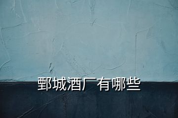 鄄城酒廠有哪些