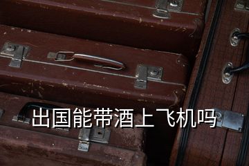 出國(guó)能帶酒上飛機(jī)嗎