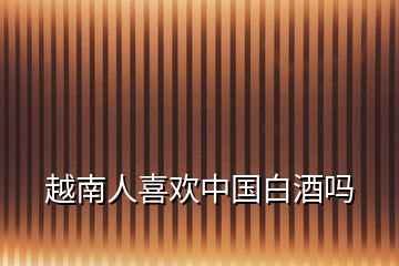 越南人喜歡中國(guó)白酒嗎