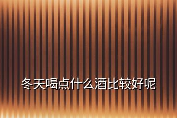 冬天喝點(diǎn)什么酒比較好呢