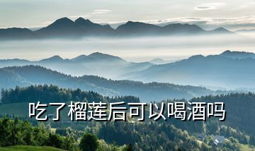 吃了榴蓮后可以喝酒嗎