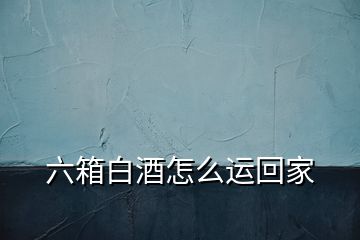 六箱白酒怎么運回家