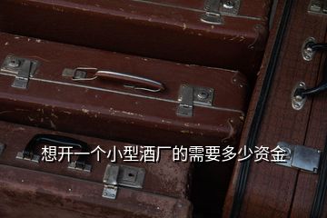想開一個(gè)小型酒廠的需要多少資金