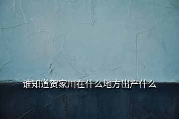 誰(shuí)知道賀家川在什么地方出產(chǎn)什么