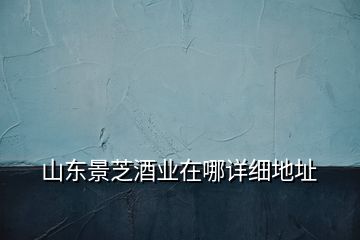 山東景芝酒業(yè)在哪詳細地址