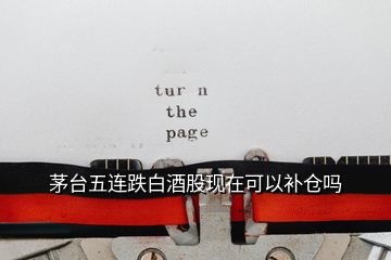 茅臺(tái)五連跌白酒股現(xiàn)在可以補(bǔ)倉(cāng)嗎