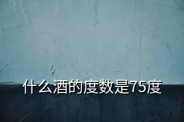 什么酒的度數是75度