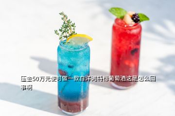 壓金50萬元便可做一款白洋河特標(biāo)葡萄酒這是怎么回事啊