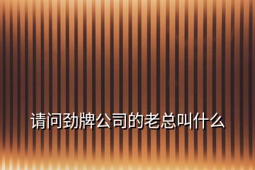 請(qǐng)問(wèn)勁牌公司的老總叫什么