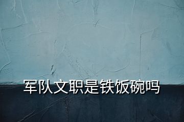 軍隊(duì)文職是鐵飯碗嗎