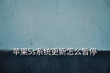 蘋果5s系統(tǒng)更新怎么暫停