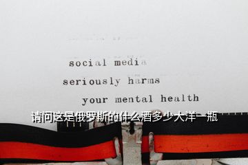請問這是俄羅斯的什么酒多少大洋一瓶