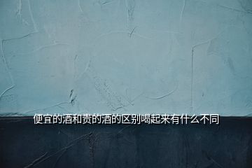 便宜的酒和貴的酒的區(qū)別喝起來有什么不同
