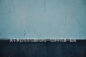 關于李白寫月與酒的詩句一句詩中月酒一起有