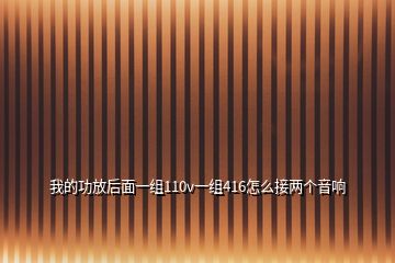 我的功放后面一組110v一組416怎么接兩個音響