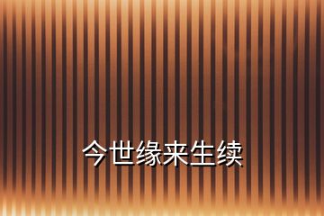 今世緣來(lái)生續(xù)
