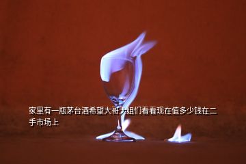 家里有一瓶茅臺酒希望大哥大姐們看看現在值多少錢在二手市場上