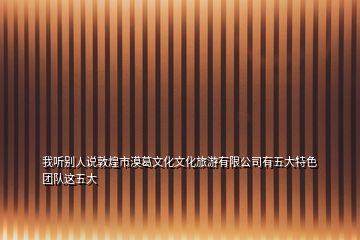 我聽別人說敦煌市漠葛文化文化旅游有限公司有五大特色團(tuán)隊(duì)這五大