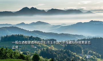 一般白酒都是透明的但石灣玉冰燒六年埕藏標榜微黃是否正常