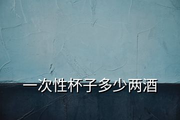 一次性杯子多少兩酒