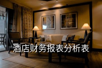 酒店財務(wù)報表分析表