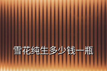 雪花純生多少錢一瓶