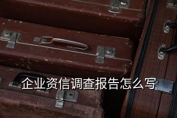 企業(yè)資信調(diào)查報(bào)告怎么寫