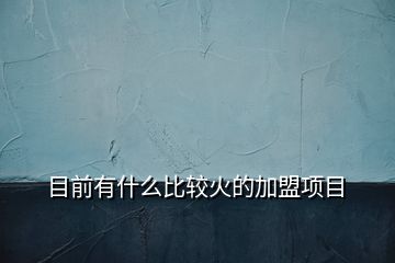 目前有什么比較火的加盟項目
