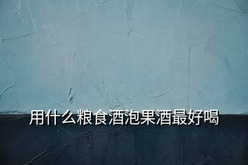 用什么糧食酒泡果酒最好喝