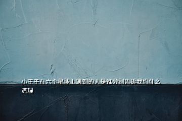 小王子在六個星球上遇到的人是誰分別告訴我們什么道理