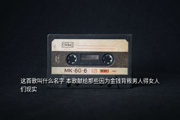 這首歌叫什么名字 本歌獻(xiàn)給那些因?yàn)榻疱X背叛男人得女人們現(xiàn)實(shí)