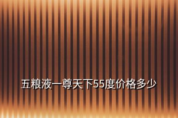 五糧液一尊天下55度價格多少