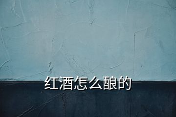 紅酒怎么釀的