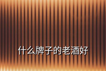 什么牌子的老酒好