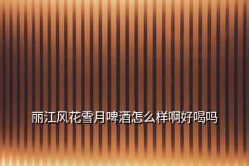 麗江風花雪月啤酒怎么樣啊好喝嗎