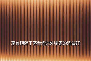 茅臺(tái)鎮(zhèn)除了茅臺(tái)酒之外哪家的酒最好
