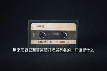 用來形容君至尊醬酒好喝最有名的一句話是什么