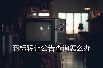 商標轉(zhuǎn)讓公告查詢怎么辦